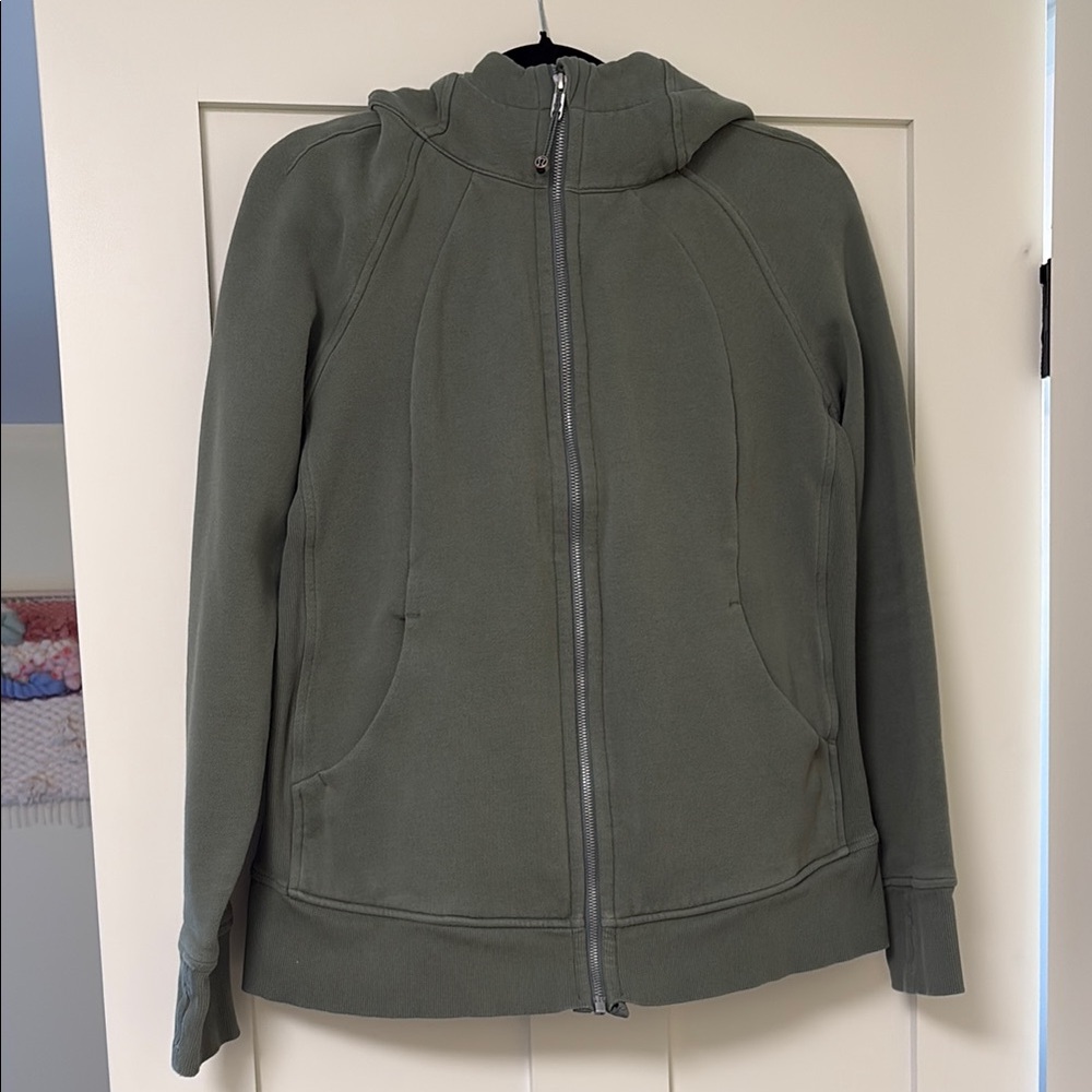 Sage Green Zip-Up Hoodie